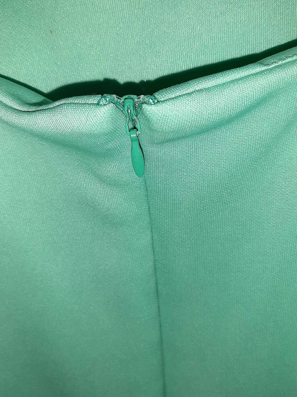 Mint Green Asymmetrical Midi Dress Side Slit S - Picture 3 of 3